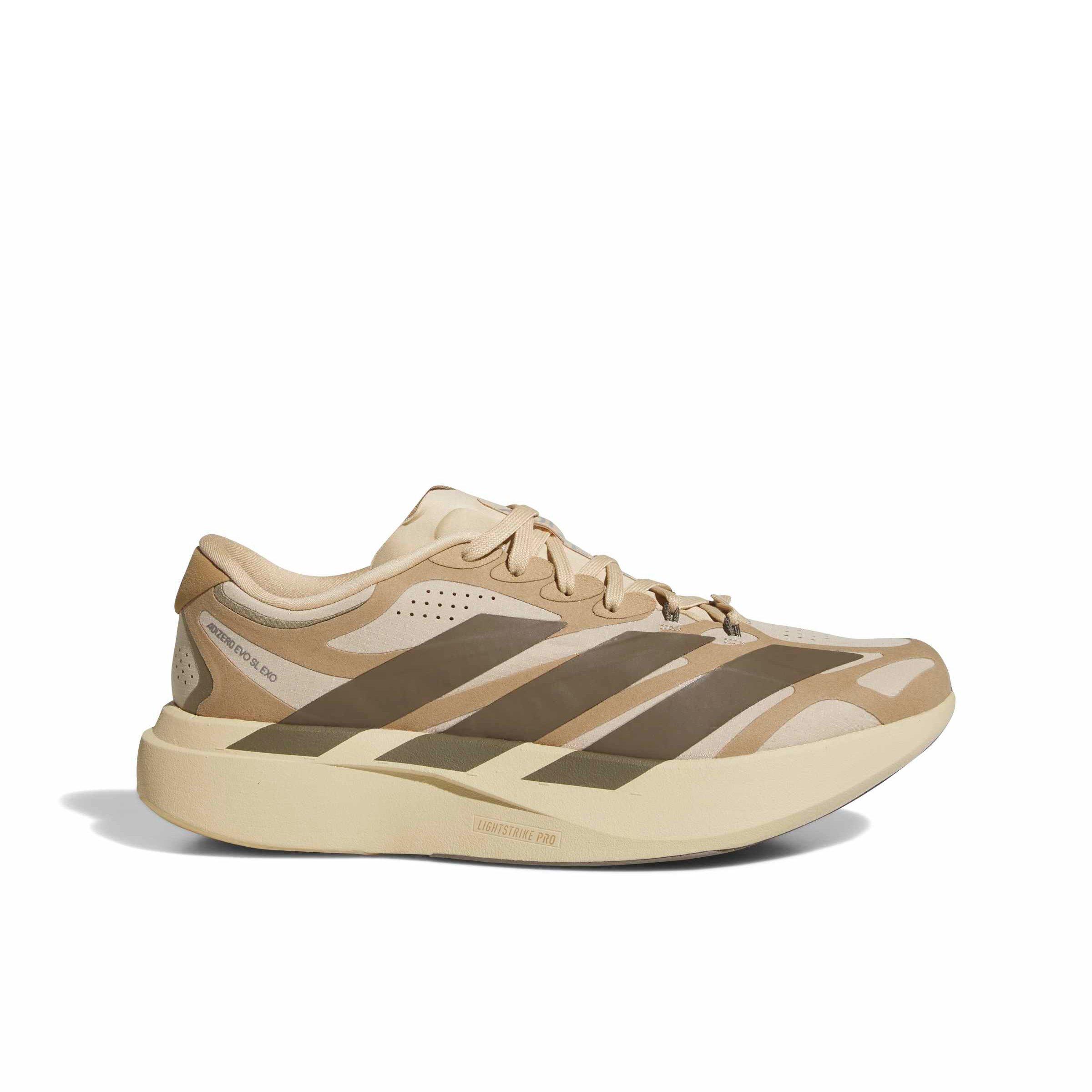 adidas Adizero EVO SL EXO Suede "Magic Beige/Cargo Brown/Cardboard" Men's Running Shoe - BEIGE/BROWN/CARDBOARD